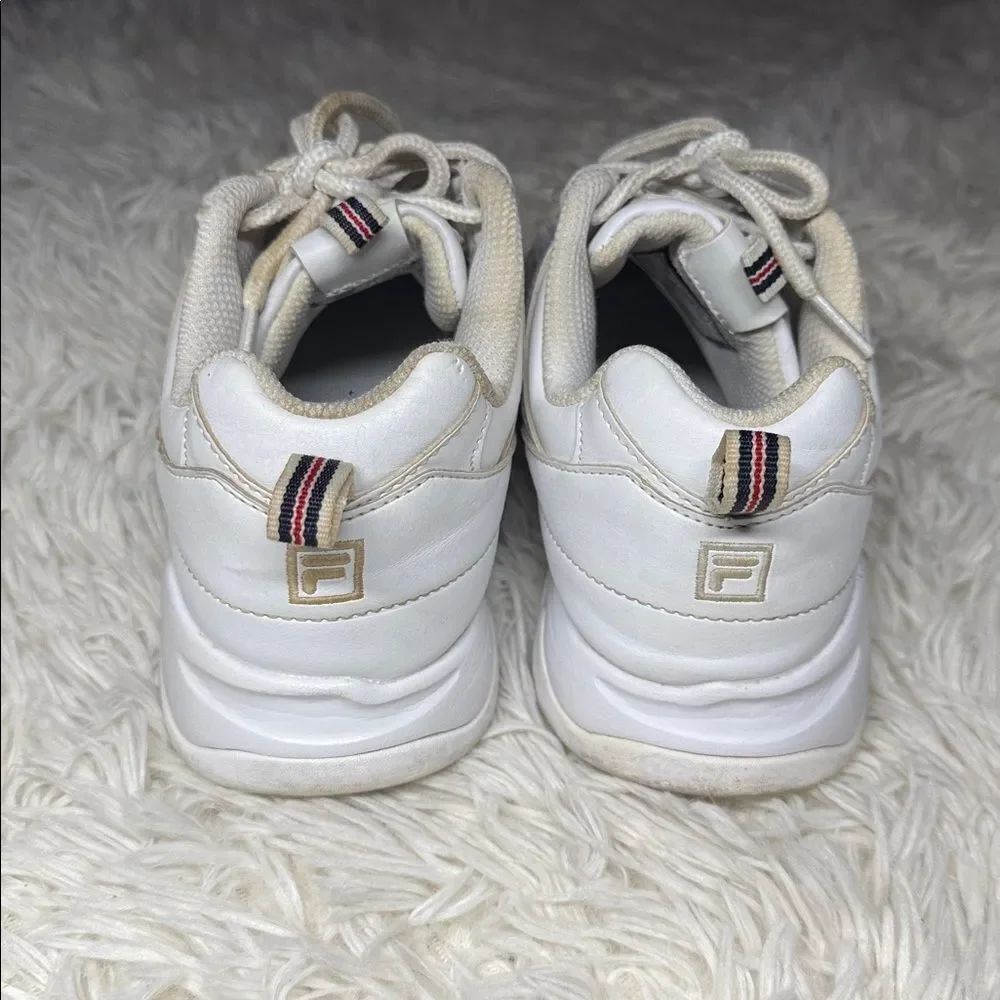 Fila White Sneakers with Navy and Red Details - Picture 3 of 5